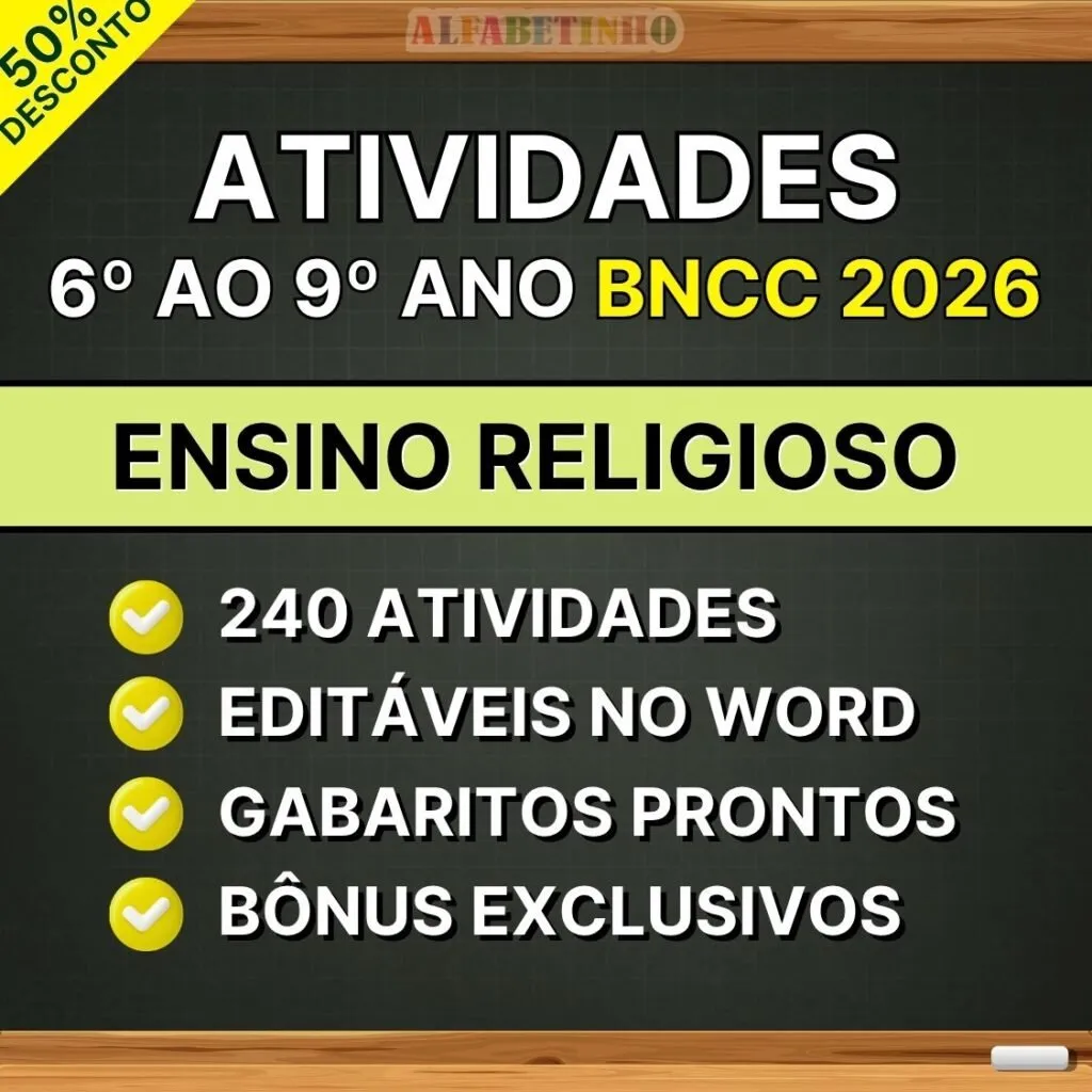 ENSINO RELIGIOSO - Atividades do 6º ao 9º ano - BNCC 2026