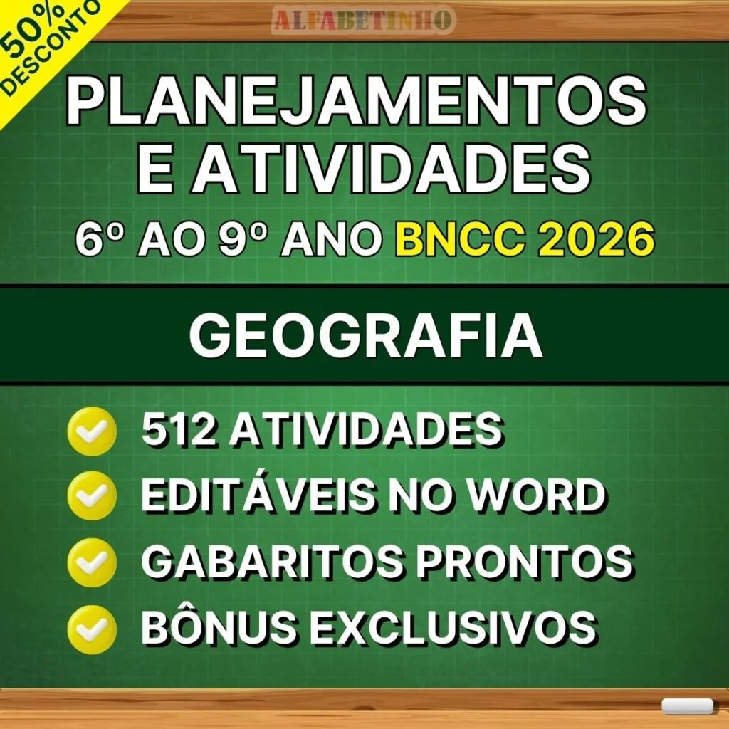 Planejamentos e Atividades Geografia 6º ao 9º Ano BNCC Atualizada