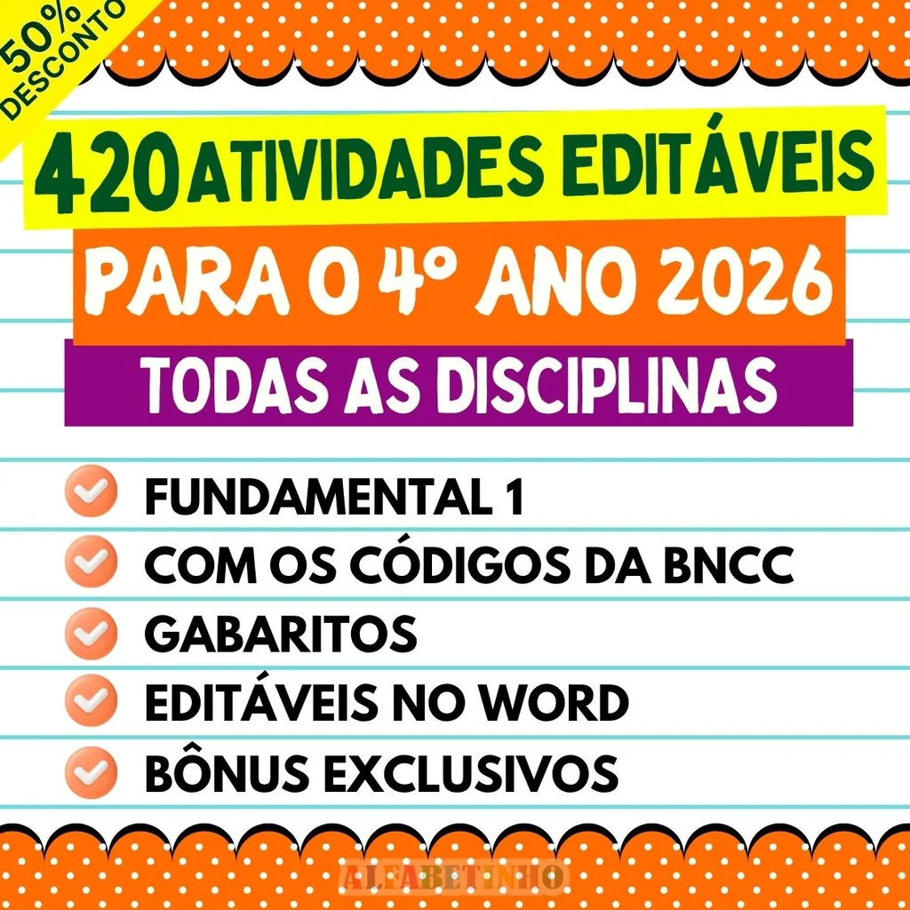 Atividades - 4º Ano - Todas as Disciplinas